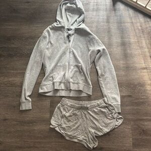 Bogo bundle deal set! Heather grey hoodie & shorts loungewear cozy gray comfy